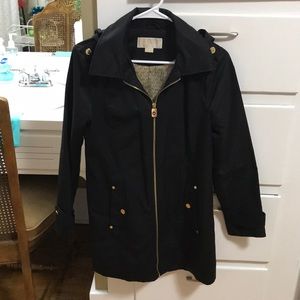 Very Nice Michael Kors Trench! Size: S Color: Black with Gold zipper and buttons